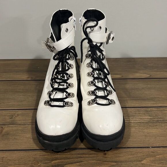 Jeffery Campbell white Czech combat boots size 8.5 - Picture 2 of 14